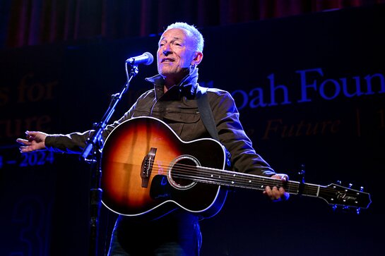 Bruce Springsteen performs onstage as USC Shoah Foundation Hosts 30th Anniversary Gala