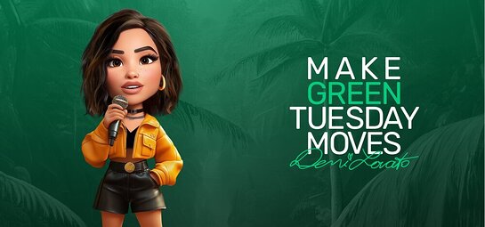 Demi Lovato makes Green Tuesday Moves with PlanetPlay