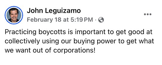 John Leguizamo on Boycotts