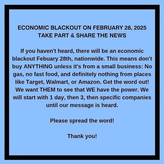 Feb 28th Economic Blackout