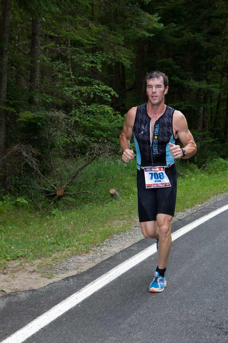 Ryan Sutter competes in the Ironman Lake Placid on July 25th.  The 140.6 mile race was the 6th of ten athletic events in his 10.10.10 First Descents Challenge which raises money for First Descents, an organization benefitting young adults with cancer. 