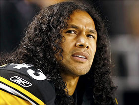 Troy Polamalu Crazy Hair Close Up Unsigned 8X10 Photo