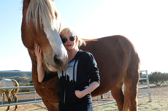 Rose Mcgowan Visits The Gentle Barn For Spring Celebration Look